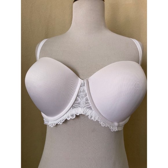 Maidenform White Lace Padded Full Coverage 5-Way Strap Bra - 40C - Picture 3 of 13